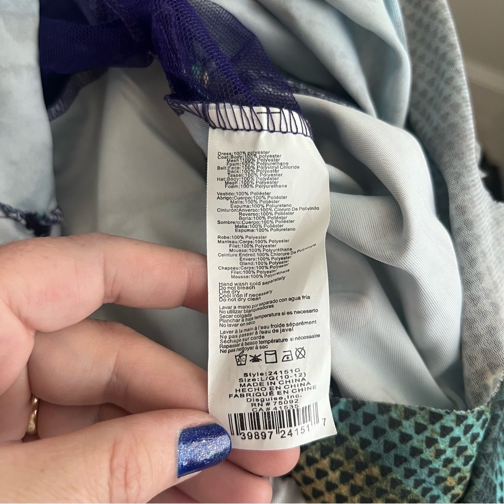 Blue and Purple Dress with Sheer Sleeves Disney Descendants Costume - Picture 4 of 4